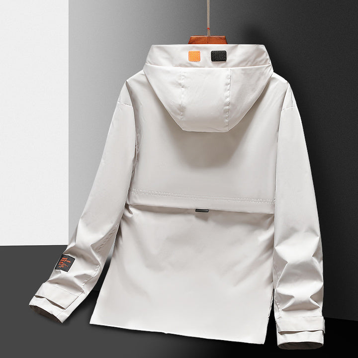 Herren Leichte Utility-Regenjacke mit Kapuze, winddichtem Softshell und reflektierenden Einsätzen Drune