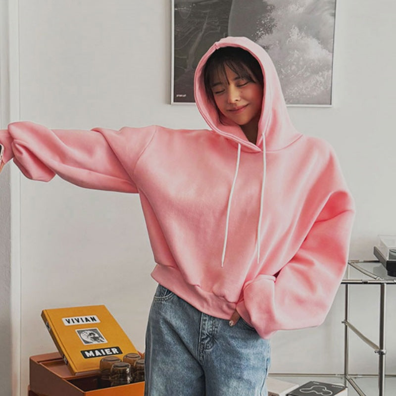 Damen lässiger Kapuzenpulli mit weiten Ärmeln Drune