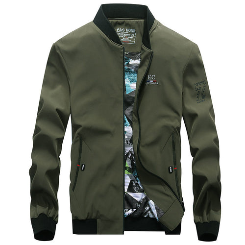 Herren leichte wasserabweisende Bomberjacke mit Camouflage‑Mesh‑Innenfutter und geripptem Kragen Drune