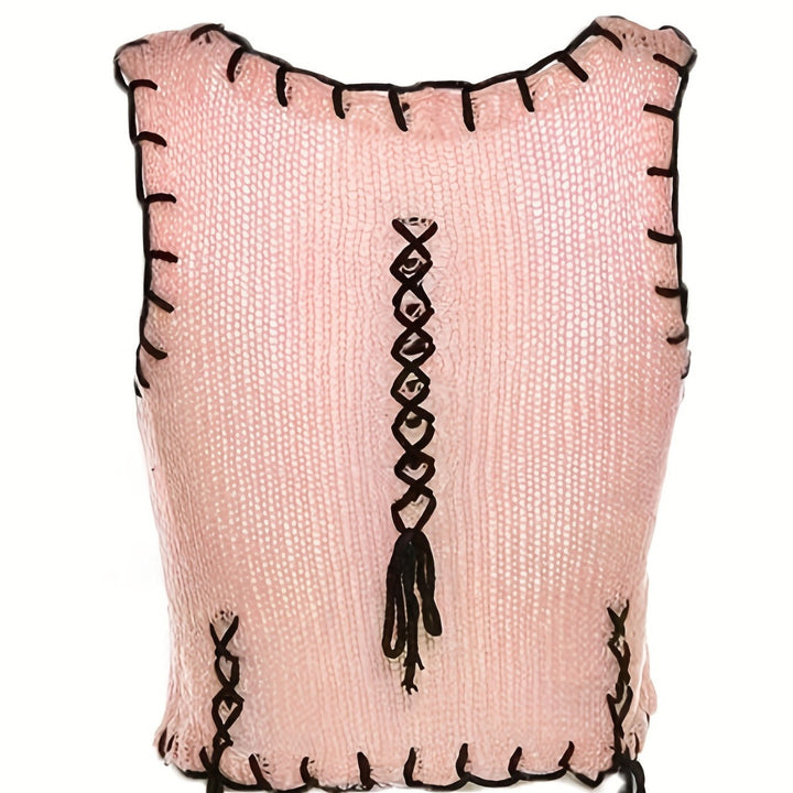 Damen luftiger Strickpulli mit dekorativen Nähten Drune