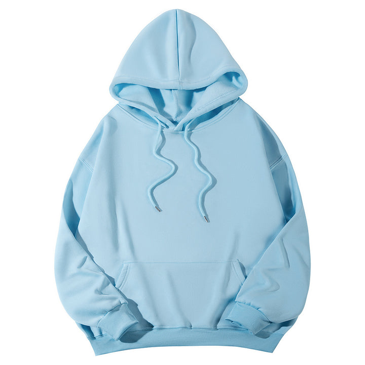 Unisex Oversize-Fleece-Hoodie mit tiefer Schulter, Kängurutasche und breitem Rippbund Drune