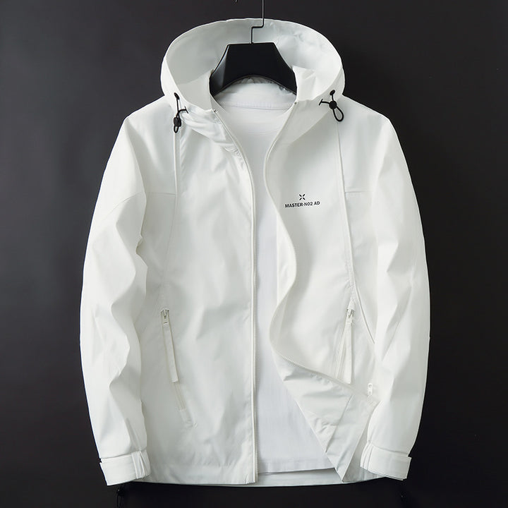 Herren Leichte wasserabweisende Softshelljacke mit Kapuze, verstellbaren Bündchen und Reißverschlusstaschen Drune
