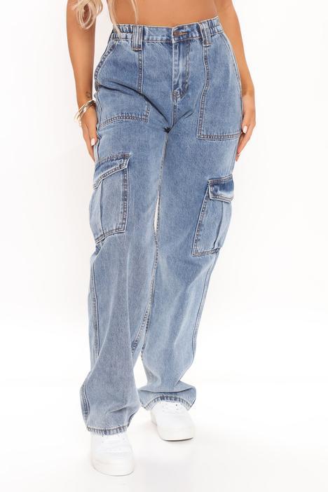 Damen Cargo-Hosen mit vielfältigen Taschen und hohem Bund Drune