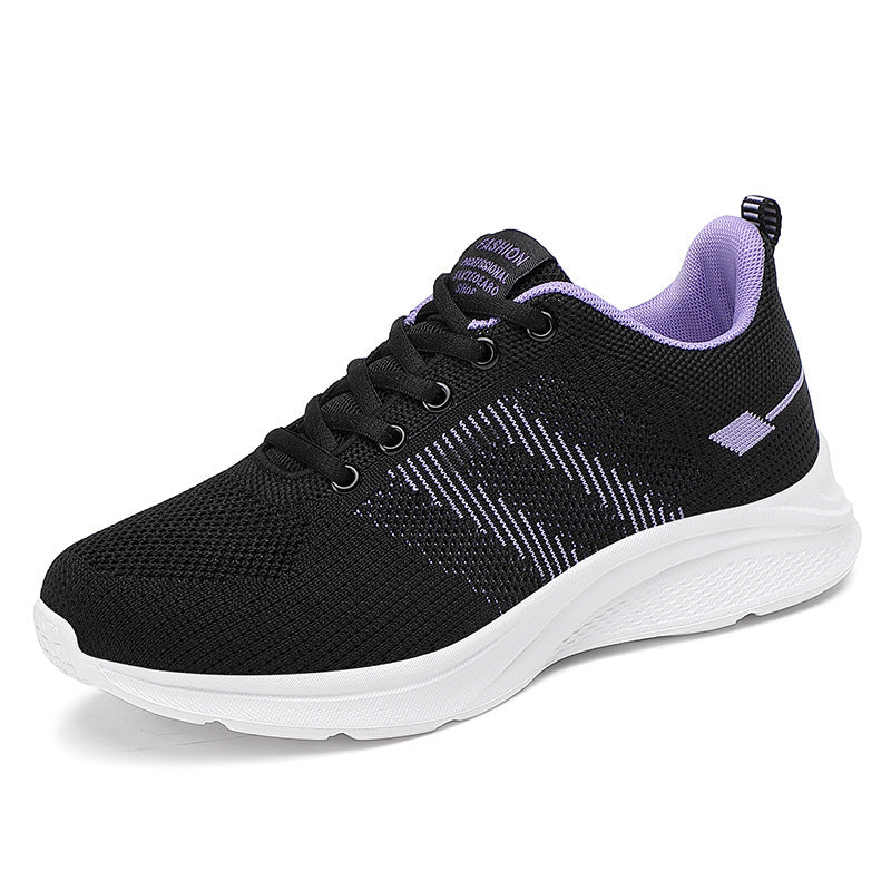 Damen nan leichter Strick-Fitnesssneaker mit nahtlosem Obermaterial, adaptiver EVA-Dämpfung und ergonomischem Fersenpolster Drune