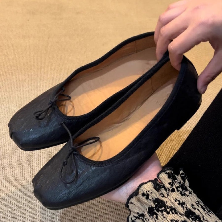 Damen Ballerinas mit quadratischer Zehenform und elegantem Riemenverschluss Drune