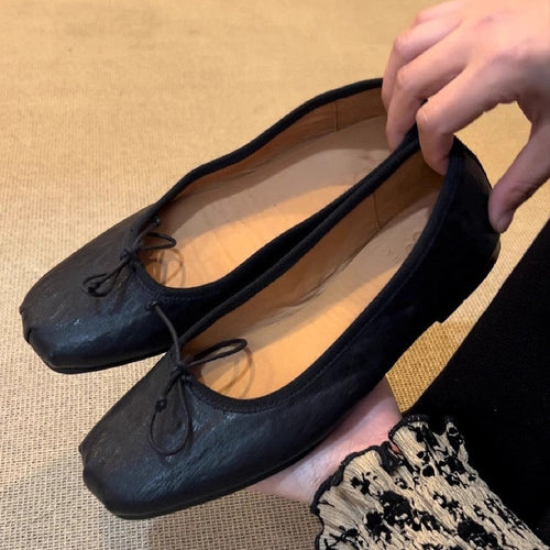 Damen Ballerinas mit quadratischer Zehenform und elegantem Riemenverschluss Drune