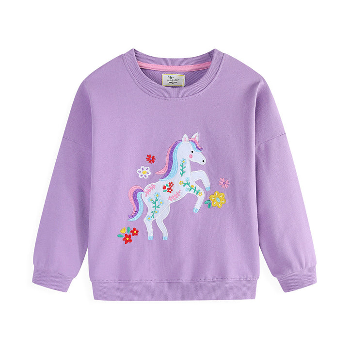 Mädchen Sweatshirt mit buntem Einhorn-Design Drune