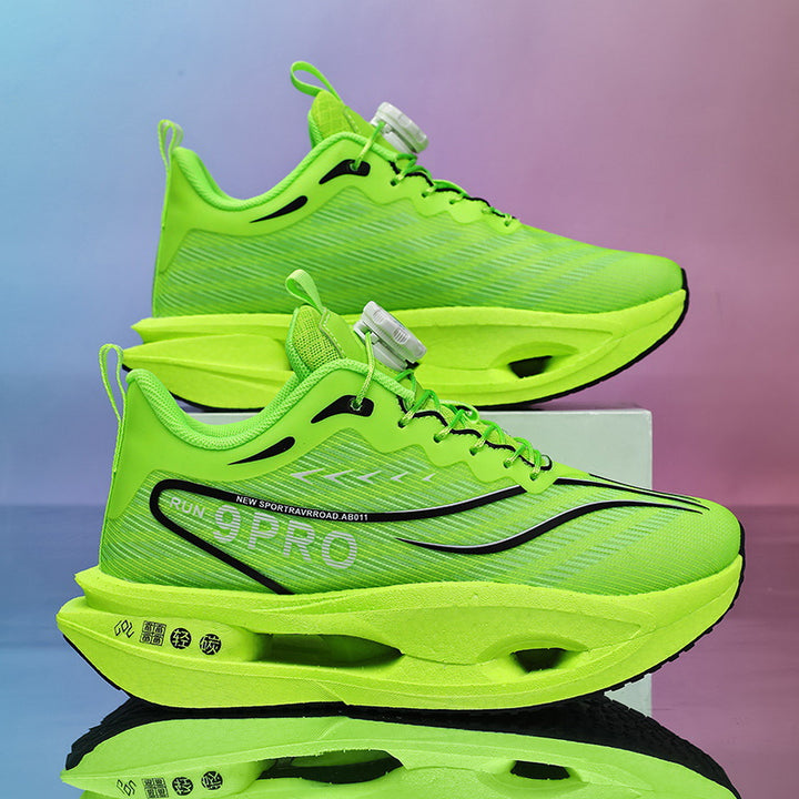 Damen Lauf- und Fitness-Sneaker mit Drehverschluss, Luftkammer-Zwischensohle und atmungsaktivem Strickoberteil Drune