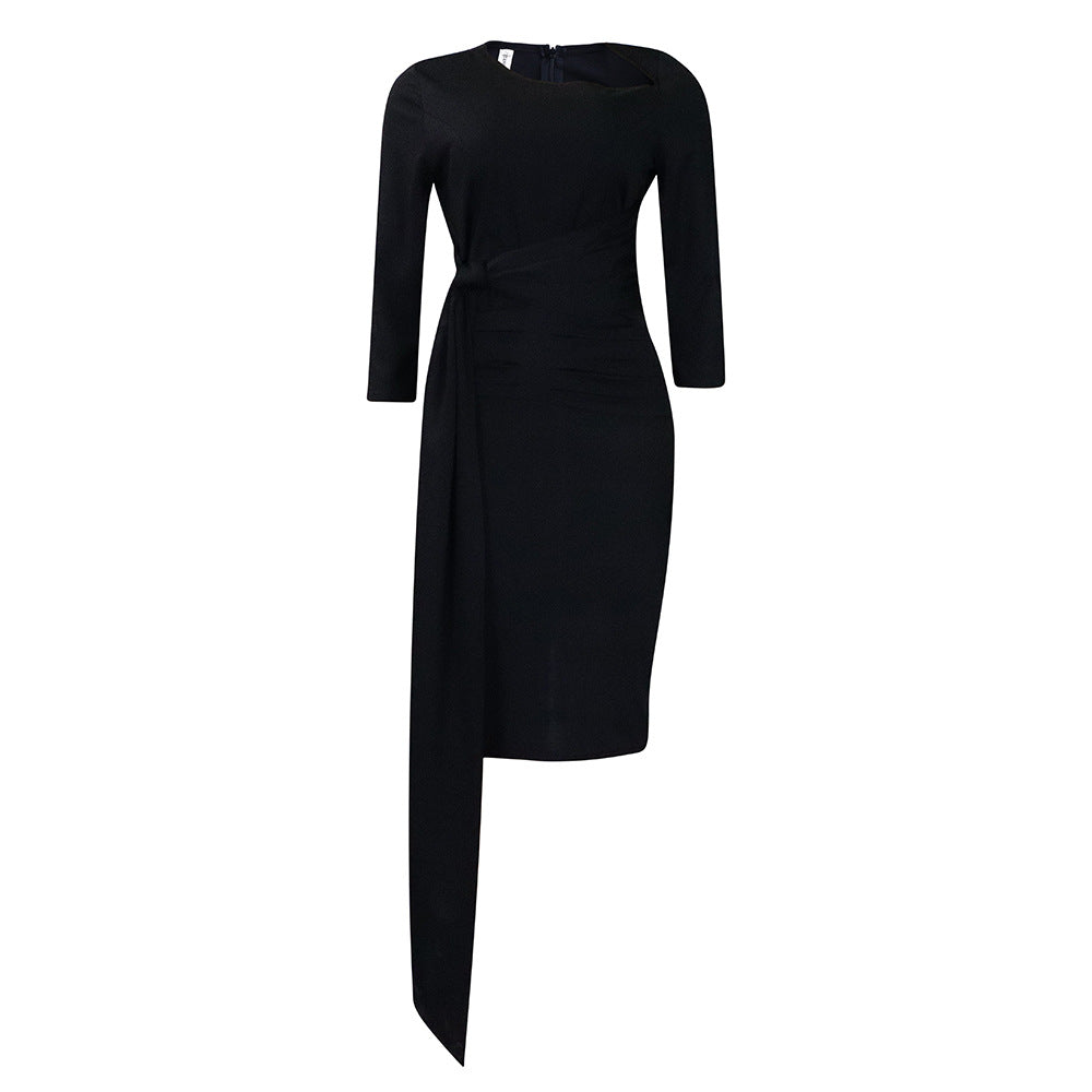Damen Wickelkleid mit eleganter Taillierung und modischem Gürtel Drune