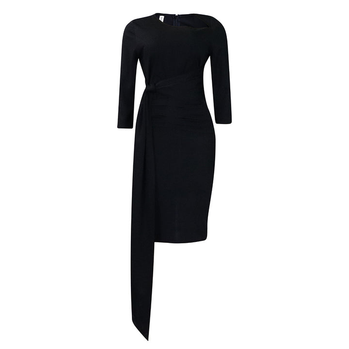 Damen Wickelkleid mit eleganter Taillierung und modischem Gürtel Drune