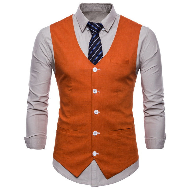 Herren elegante Anzugweste mit praktischen Taschen und detailliertem Design Drune
