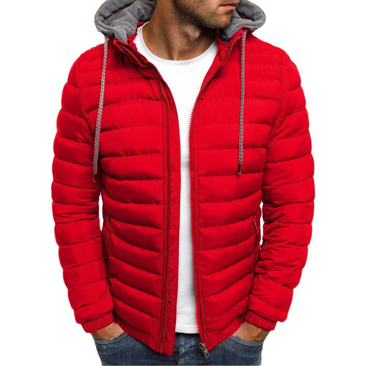 Herren leichte Steppjacke mit Kapuze und seitlichen Reißverschlusstaschen Drune