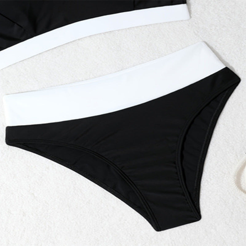 Damen Sportlicher Bikini-Set mit hohem Bund Drune
