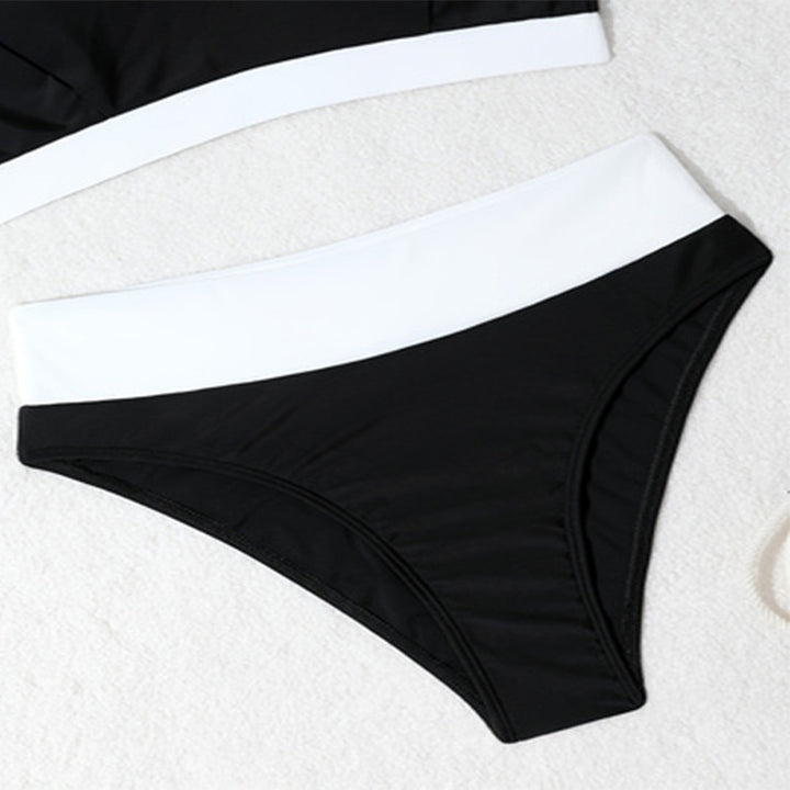 Damen Sportlicher Bikini-Set mit hohem Bund Drune