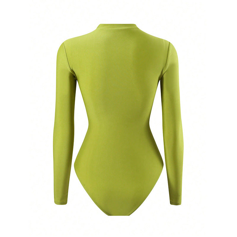 Damen Badeanzug mit langem Arm und elegantem Wickelrock Drune