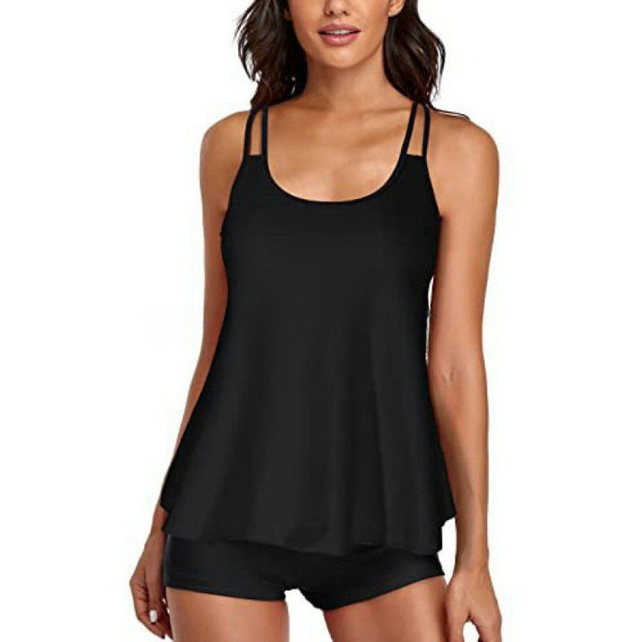 Damen Sportliches Tankini-Set mit bequemem Shorts und verstellbaren Trägern Drune
