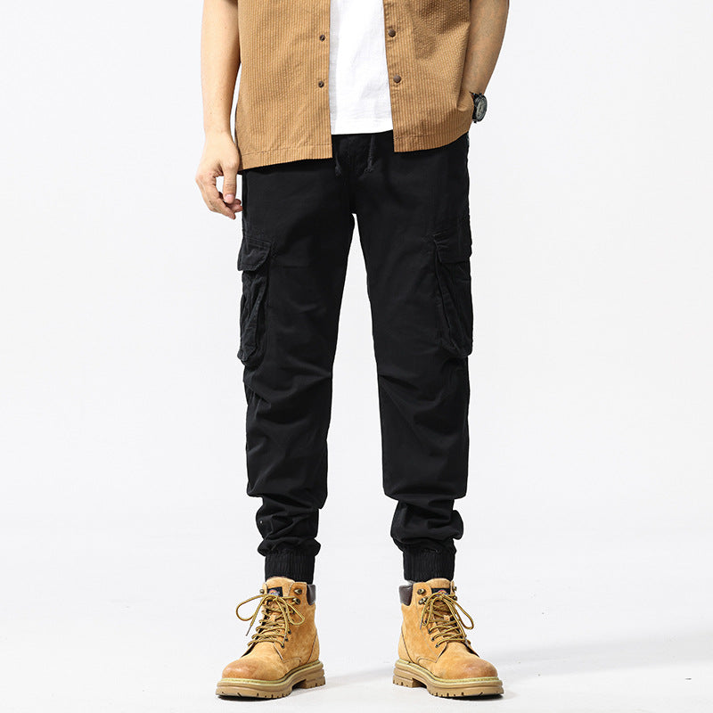 Herren Baumwoll‑Canvas Cargo‑Jogger mit elastischem Bund, Multifachtaschen und gerippten Knöchelabschlüssen Drune