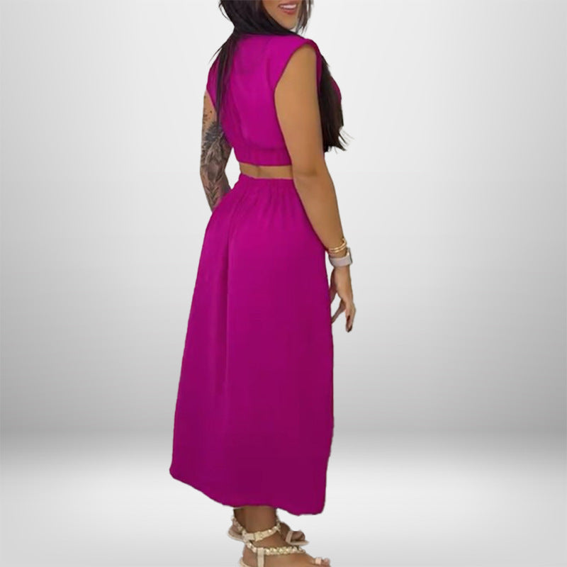 Damen Hemdblusenkleid mit Cut-Outs und hohem Schlitz Drune