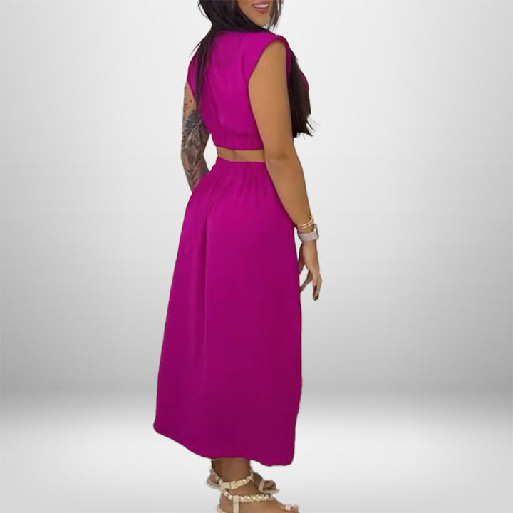 Damen Hemdblusenkleid mit Cut-Outs und hohem Schlitz Drune