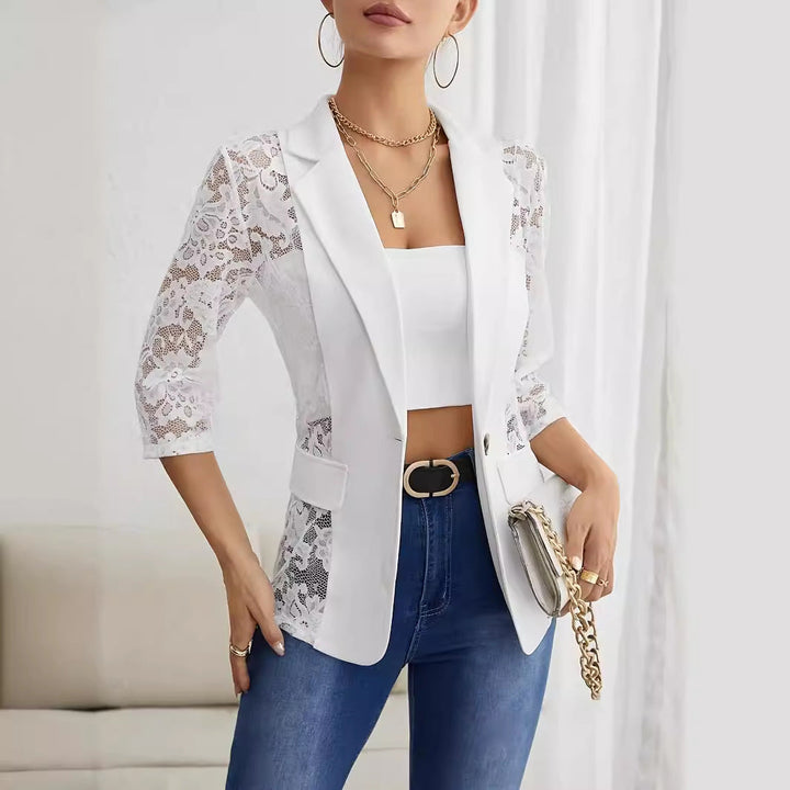Damen Blazer mit Spitzenärmel und eleganter Passform Drune