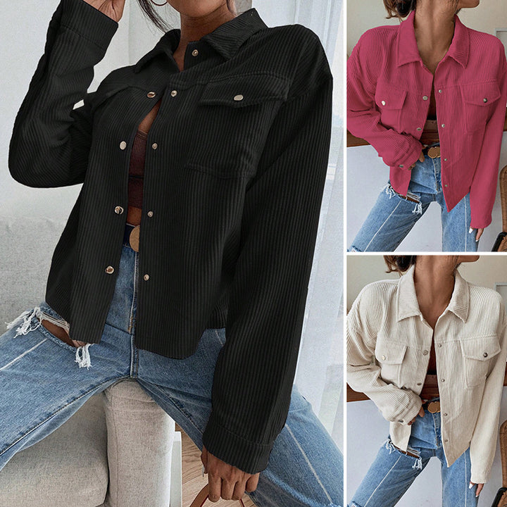 Damen lässige Cordjacke im Oversized-Stil Drune