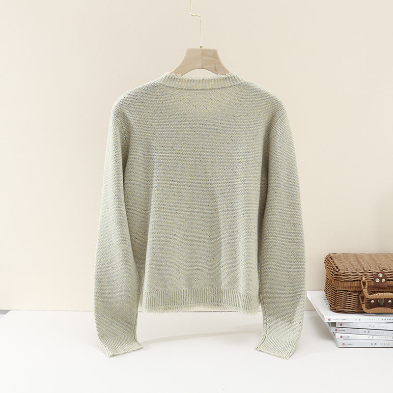 Damen Bouclé-Cardigan mit Perlmuttknöpfen und aufgesetzten Taschen Drune