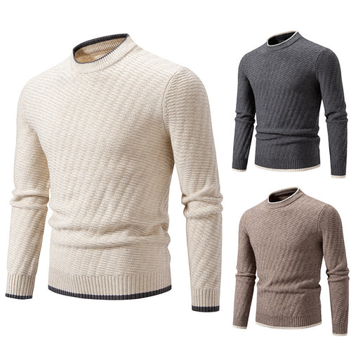 Herren modischer Strickpullover mit strukturiertem Rippmuster Drune