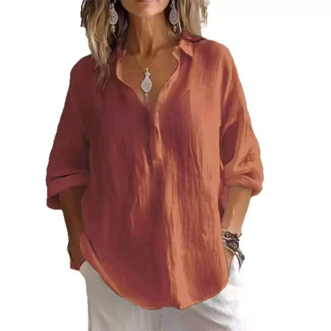 Damen Leichte Leinenbluse Drune