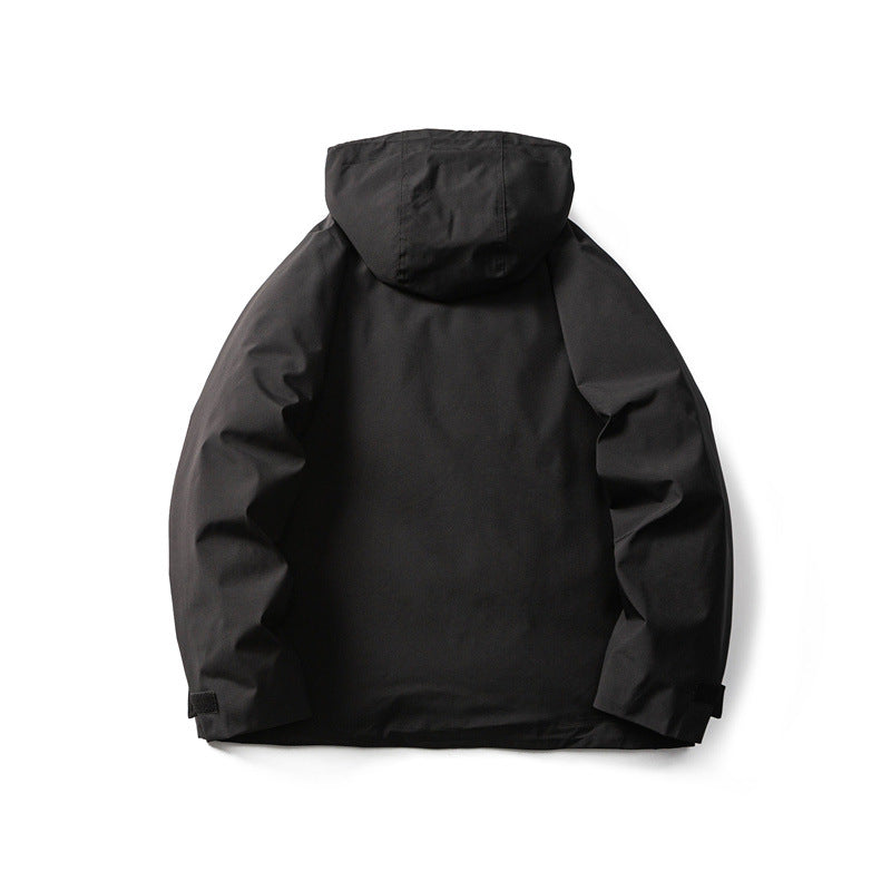 Herren Funktionelle Outdoor-Softshelljacke mit Kapuze und Mehrfachtaschen Drune