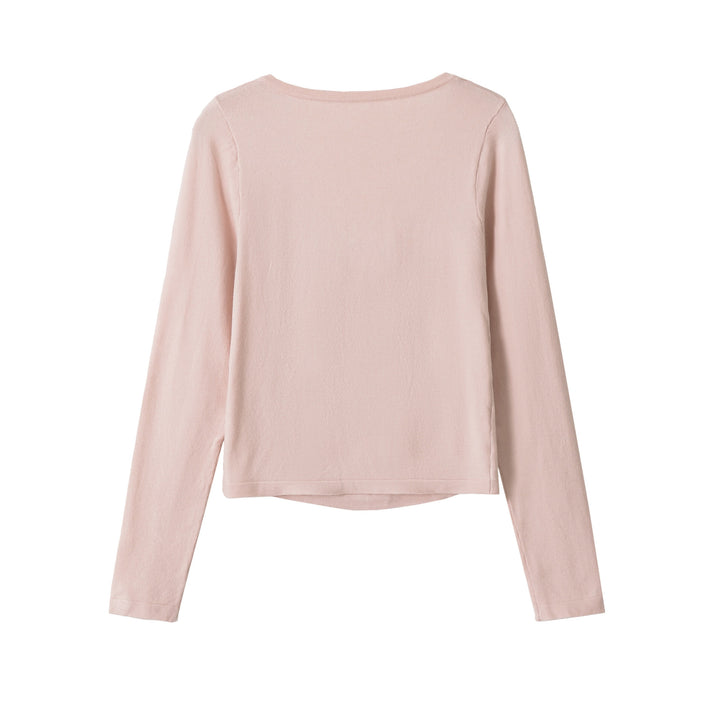 Damen Feiner Cropped-Cardigan mit Spitzen-Einsatz und Knopfleiste Drune