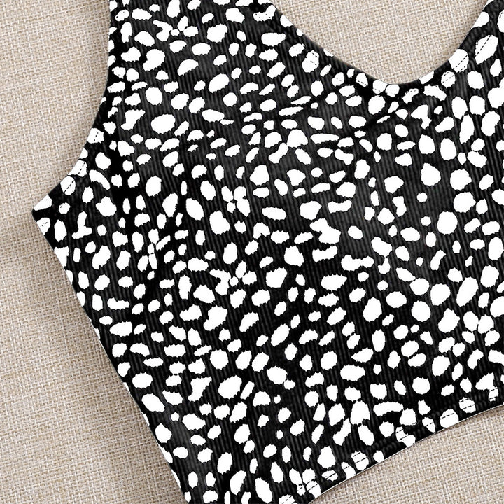 Damen Cropped Badeanzug mit asymmetrischem Design und modischen Bindebändern Drune
