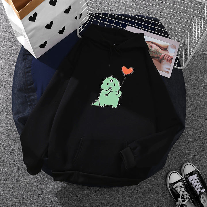 Damen nan Kapuzenpullover im Relaxed-Fit mit botanischer Frucht-Illustration und Kängurutasche Drune