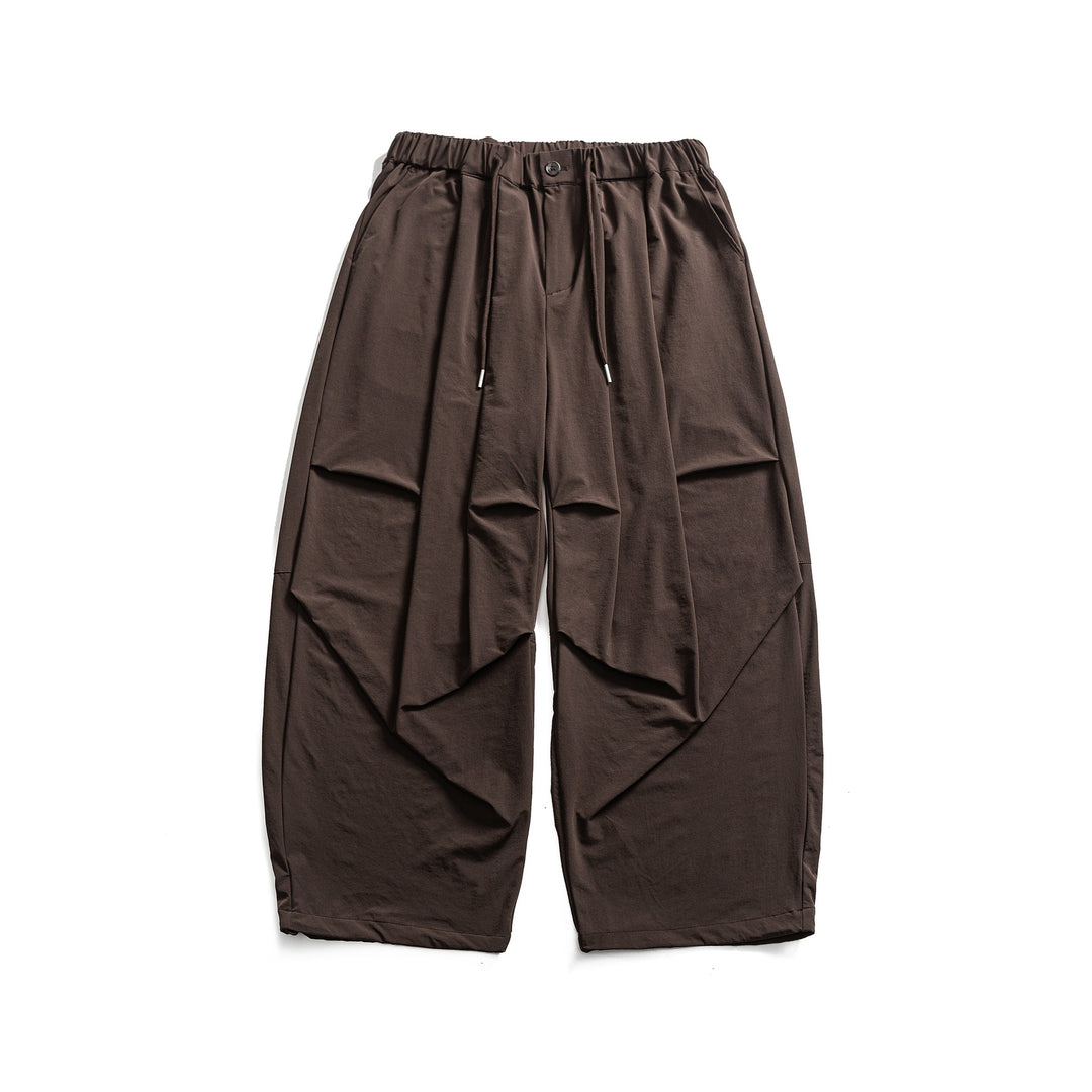 Damen Weite Cropped-Cargo-Culotte mit Tunnelzugbund und Falten-Detail Drune