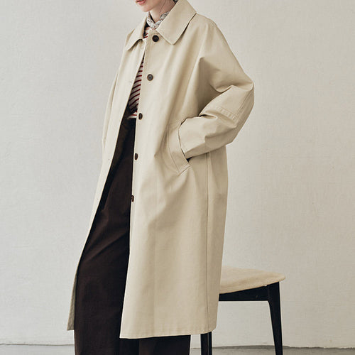 Damen Lange Trenchcoat Drune