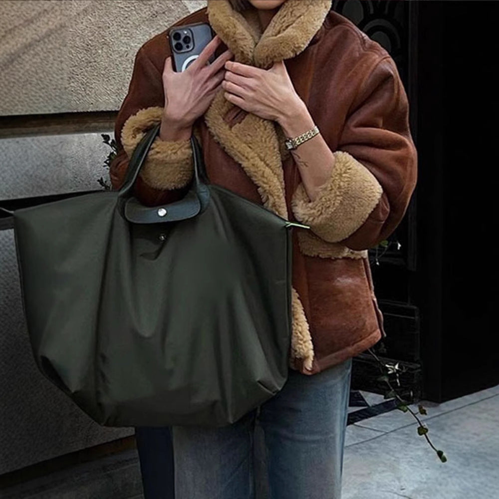 Damen Lässige und modische Teddyjacke mit großem Kragen und weich gefüttertem Innenleben Drune