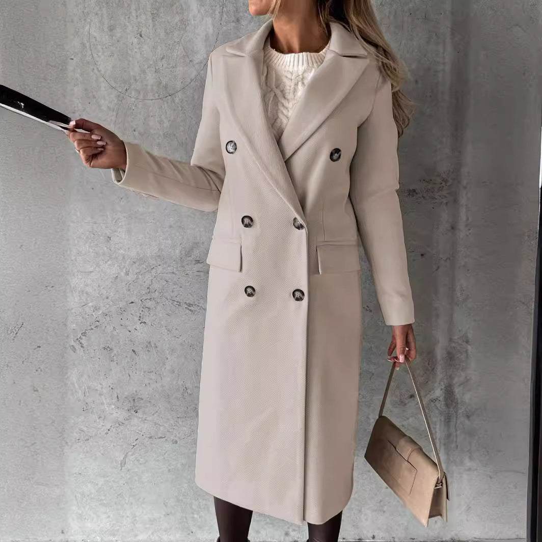 Damen Eleganter und zeitloser Trenchcoat mit doppelter Knopfleiste und praktischen Taschen Drune