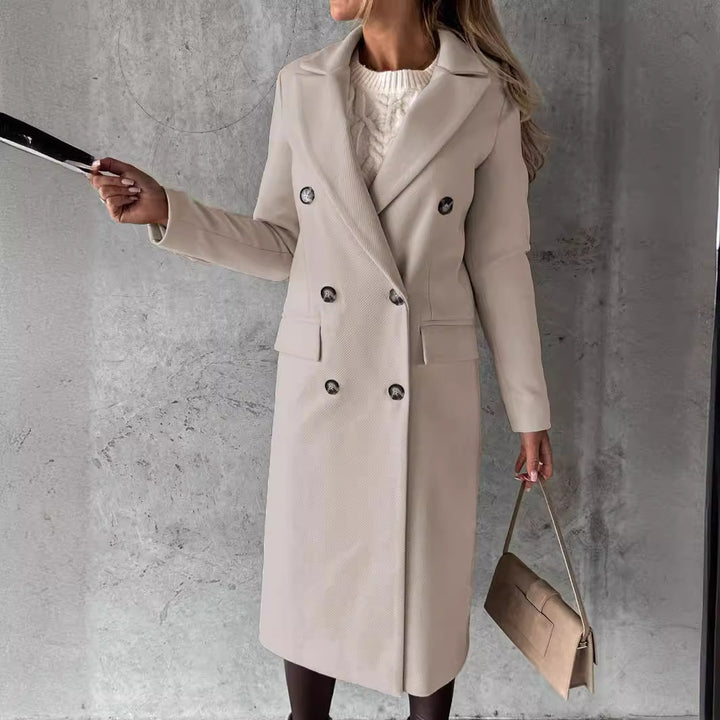 Damen Eleganter und zeitloser Trenchcoat mit doppelter Knopfleiste und praktischen Taschen Drune