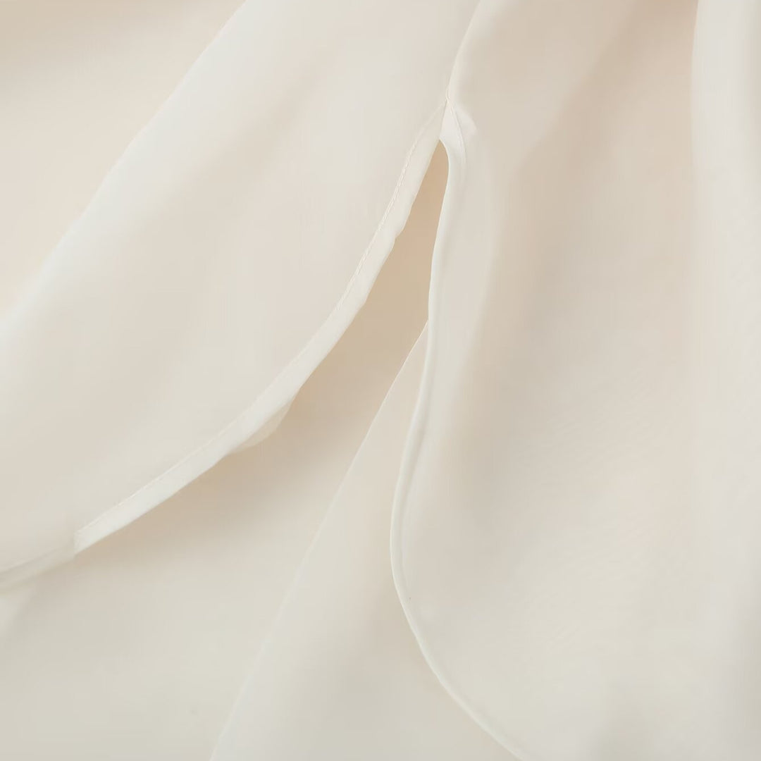 Damen Ärmellose Chiffonbluse mit Schleifenkragen Drune