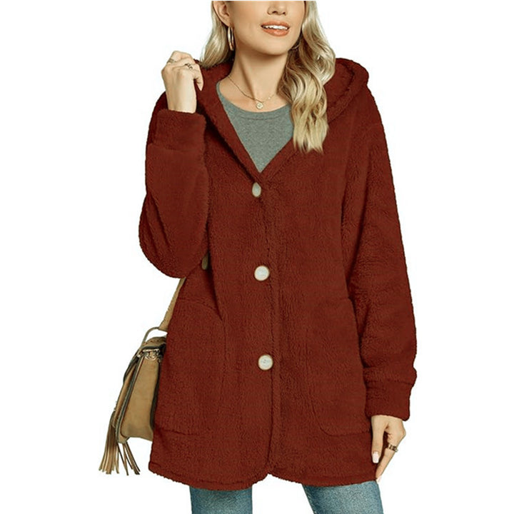 Damen gemütliche und kuschelige Weste mit Kapuze Drune