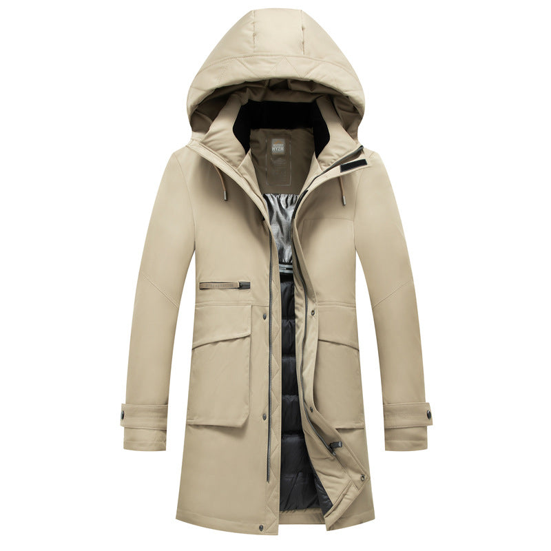 Herren Wasserabweisender Thermoparka mit Kapuze und Mehrfachtaschen Drune