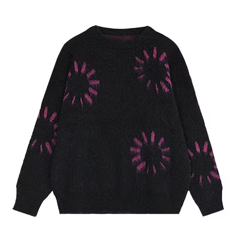 Unisex Grobstrickpullover mit grafischem Muster Drune