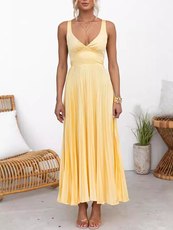 Damen Midikleid mit Plissee-Design Drune