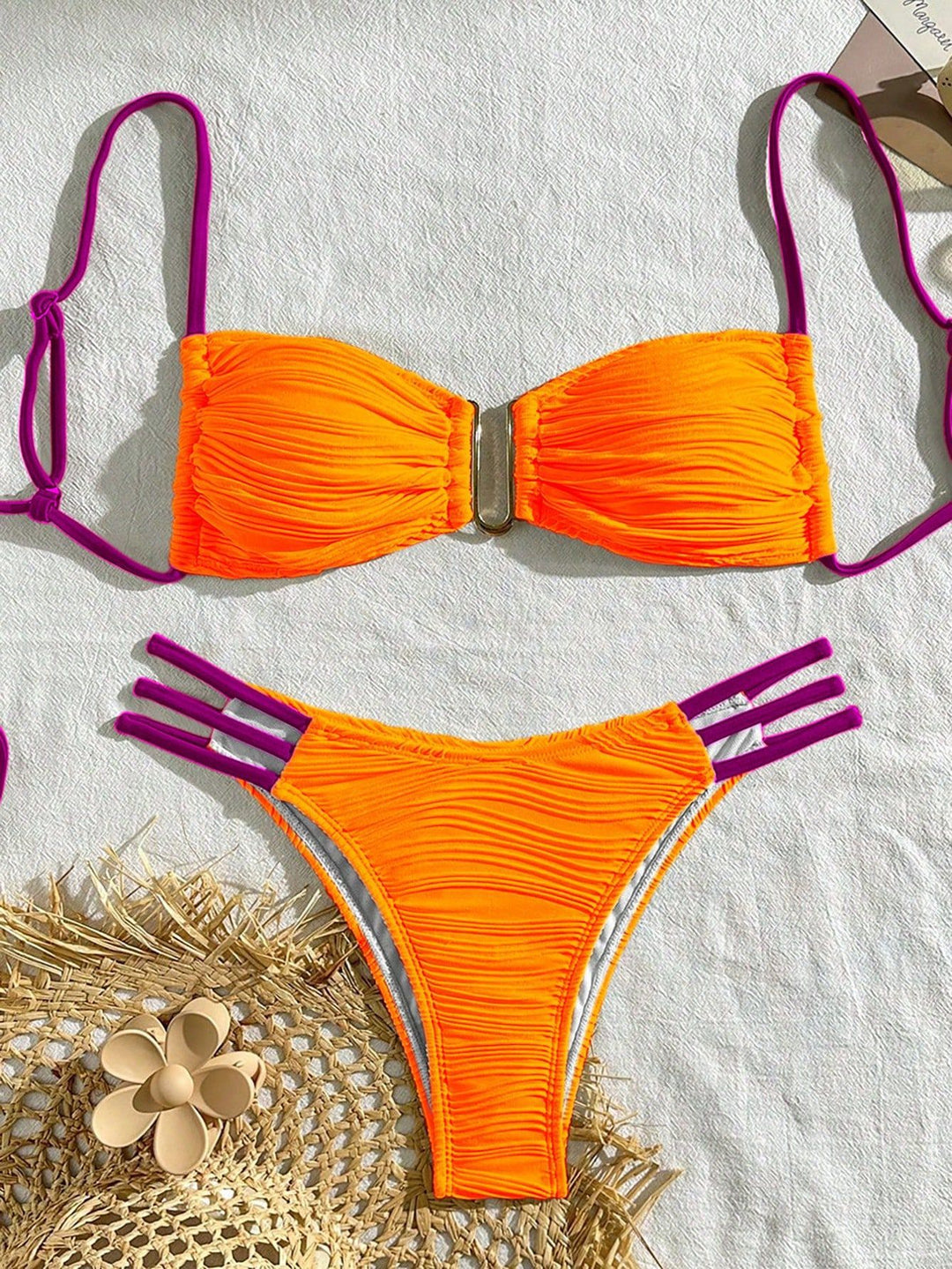 Damen Bikini-Set mit raffiniertem Falten-Design und modischen Akzenten Drune