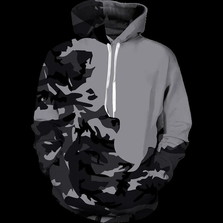 Damen Lässiger Kapuzenpullover mit Camouflage-Design Drune