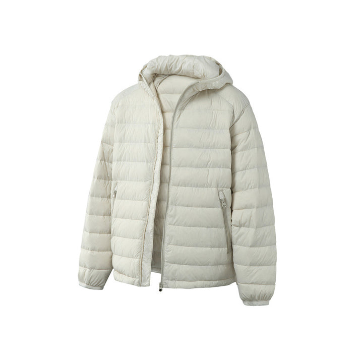 Unisex Ultraleichte gesteppte Kapuzenjacke mit Thermofüllung und Reißverschlusstaschen Drune