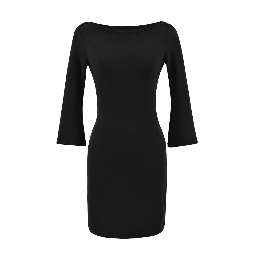 Damen Figurnahes Midikleid aus Jersey mit Carmen-Ausschnitt und Glockenärmeln Drune