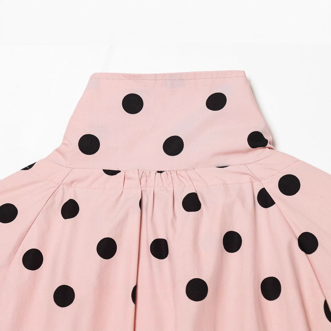 Damen Cropped-Übergangsjacke im Polka‑Dot‑Design mit kastiger Silhouette und Kapuze Drune