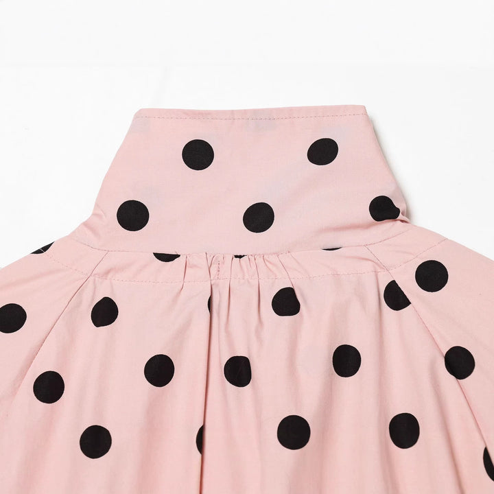 Damen Cropped-Übergangsjacke im Polka‑Dot‑Design mit kastiger Silhouette und Kapuze Drune