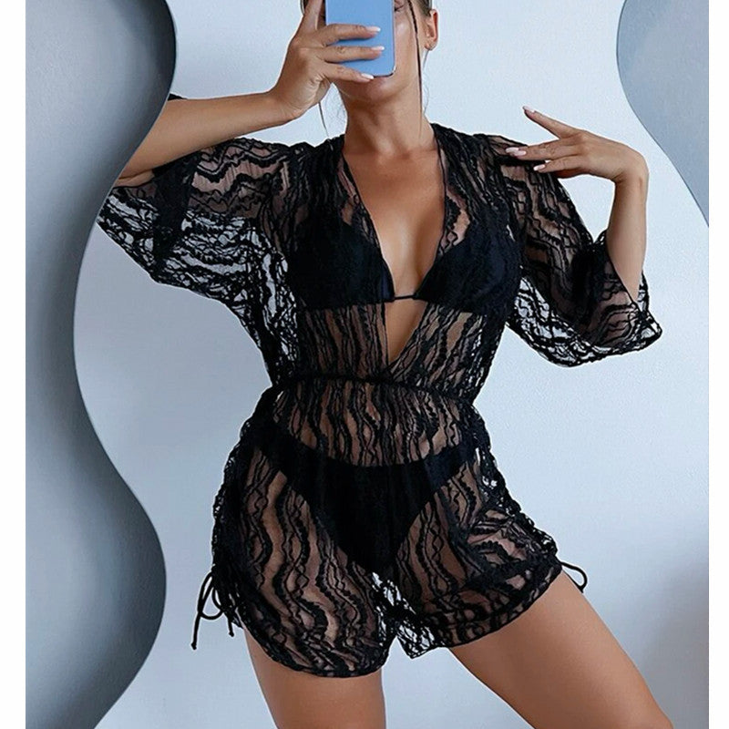 Damen Strand-Overall mit floralem Muster Drune