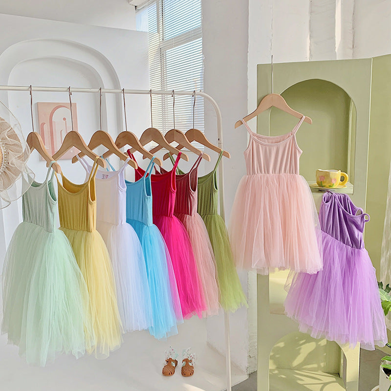 Mädchen Tüll Skater Tanzkleid Drune